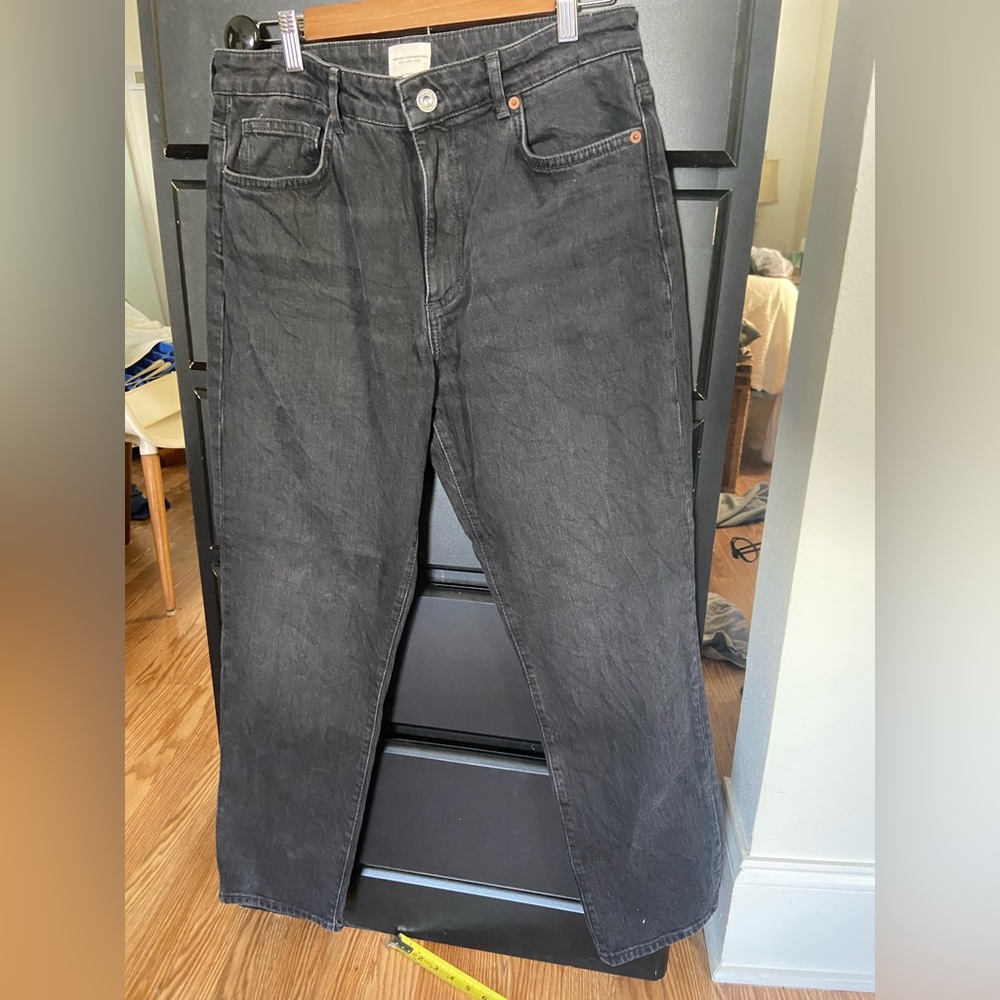French Connection vintage wide leg, relaxed fit black‎ jeans size 8